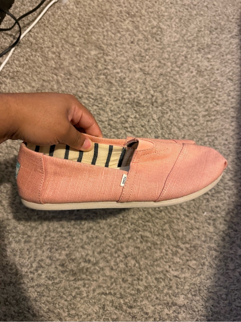 TOMS Women's Pink Canvas Slip-On Shoes